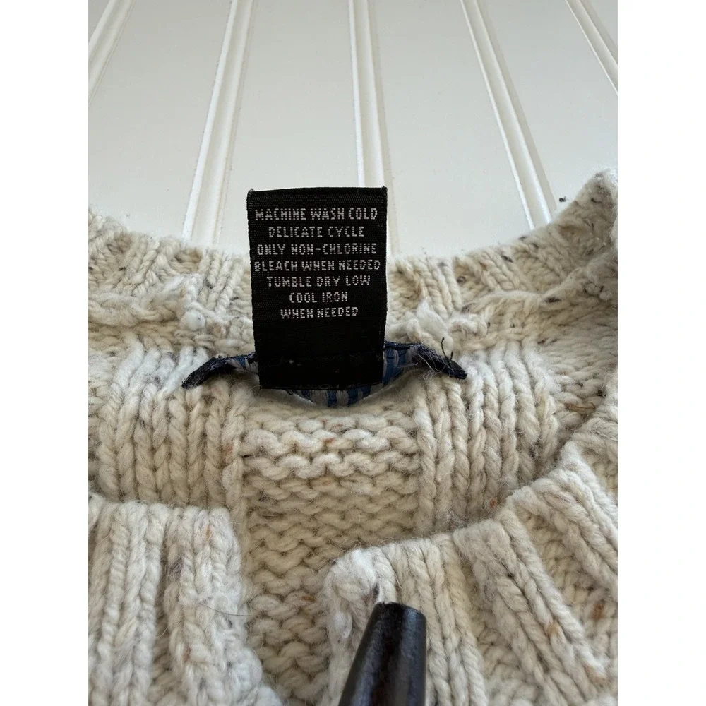 Relativity Womens PM Cream Cable Knit Cardigan Toggle‎ Wool Blend Y2K